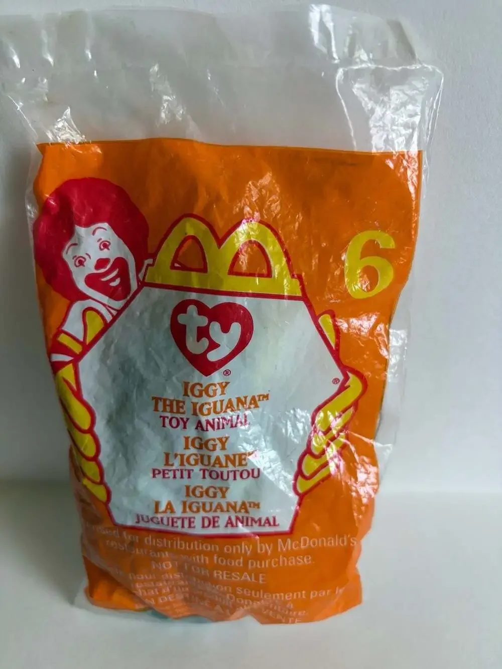 1999 McDonald's Teenie Beanie Baby #6 Iggy The Iguana Sealed